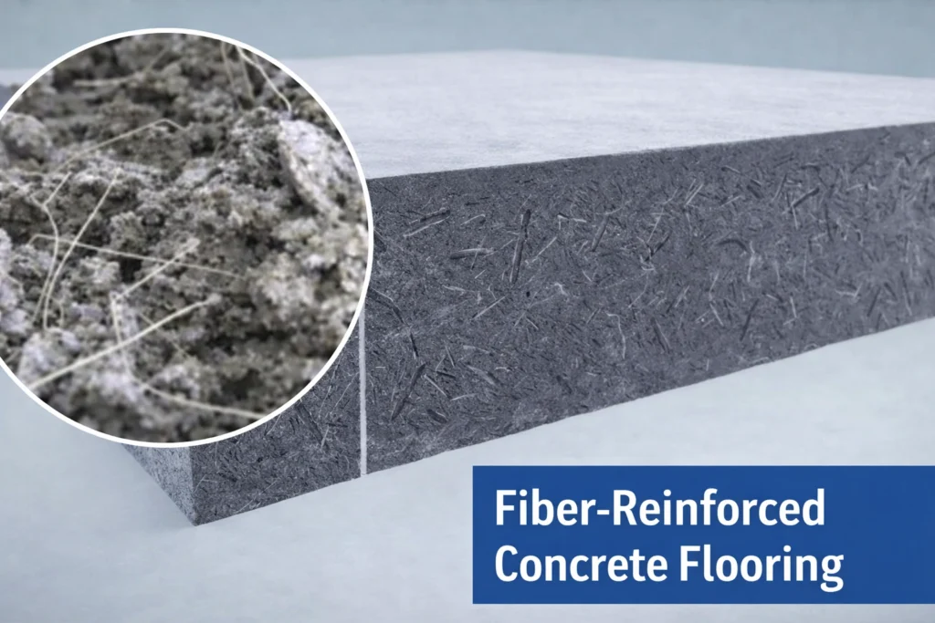 3D structure of steel fiber reinforced concrete showing uniform fiber distribution for crack control